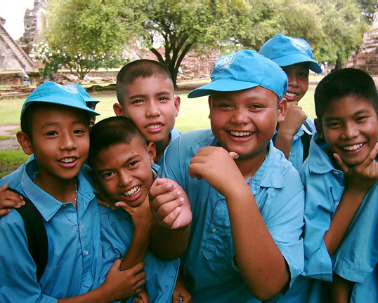  School Boys at Wat Phra Si Sanphet