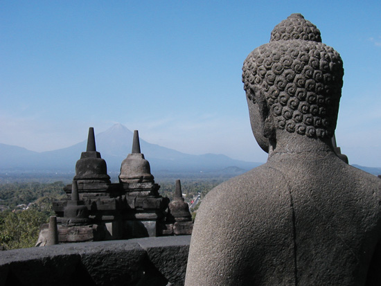 Buddha overlooking Merapi