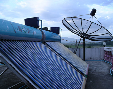  Solar Water Heater & Satellite Dish