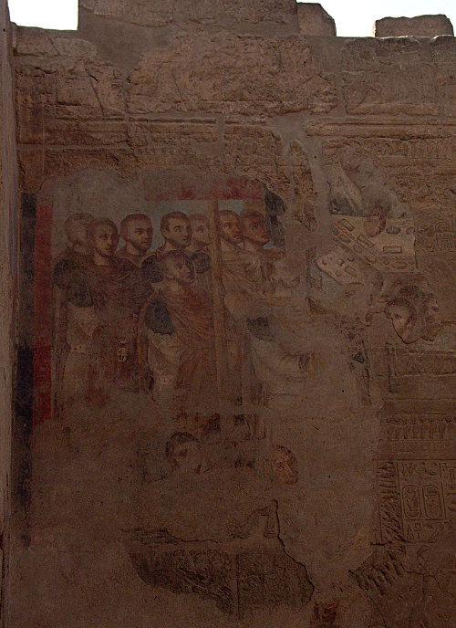 Roman mural on temple wall