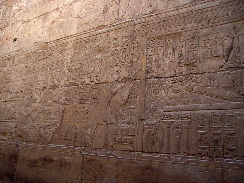 more walls covered in figures and hieroglyphics