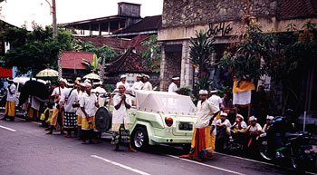 Parades and celebrations are common in Ubud, Bali