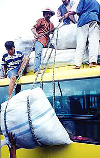 A bus top is usually overloaded -- if not with gear, then with people ....