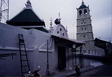 The Kampung Kling Mosque with most unusual minaret.