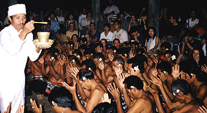 Blessing the Kecak performers.