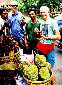 Roadside Stall Selling Salak and Durian