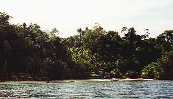 Leaving the Wakai Cottages at Karidiri Island, Togians, Sulawesi.