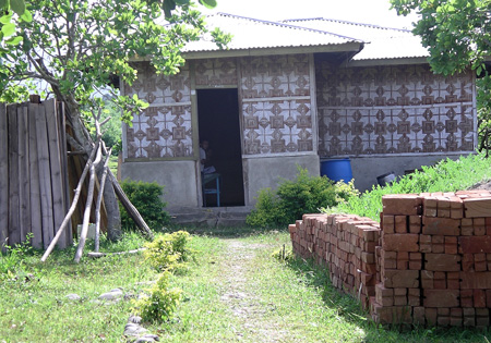 Bricks ready to replace bamboo art.